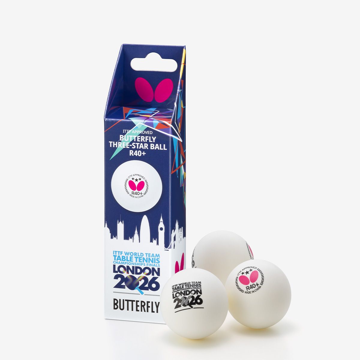 蝴蝶 BUTTERFLY THREE-STAR BALL R40+ WTTTC LONDON 2026